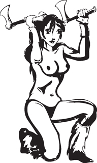 Sexy warrior girl decal 32